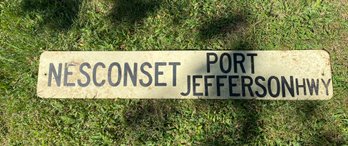 Vintage Metal NESCONSET PORT JEFFERSON HWY Sign