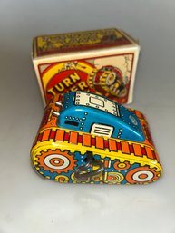 Vintage Louis Marx & Co. 'Turnover Tank' Wind-up Tin Toy