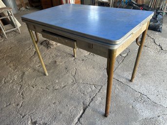 Vintage 1950s Blue Formica Kitchen Table