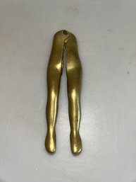 Vintage Solid Brass Figural Lady Legs Nut Cracker