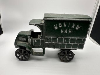 Cast Iron Toy Moving Van Bank