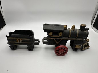 Vintage Case Metal Toy Train Set
