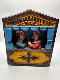 Cast Iron Punch And Judy Coin Bank