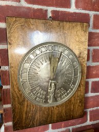 Decorative Solid Brass Garden Sundial On Plaque