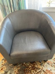 Pebble Grey Vinyl Accent Chair