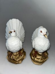 Pair Of Porcelain Doves