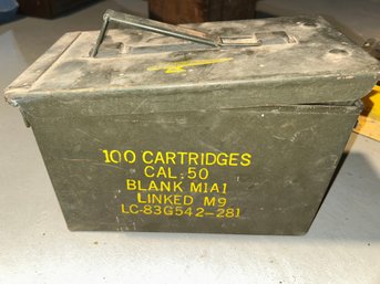Vintage U.S. Military Metal Ammunition Box