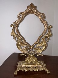 Vintage Brass Vanity Mirror Frame Only