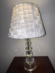 Faceted Crystal Ball Lamp With Glass Base