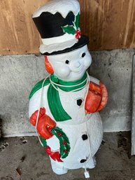 Vintage Plastic Blow Mold Snowman Decoration