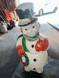 Vintage Plastic Blow Mold Snowman Decoration