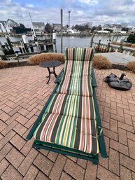 Chaise Lounger And Table With Reversible Cushion