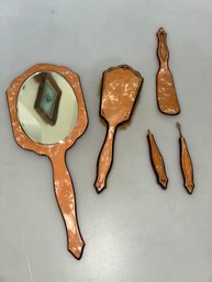 Vintage Art Deco Pearlized Celluloid Vanity Set