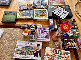 Large Lot Of Games, Crafts, Puzzles, Poker Board - Many New In Box