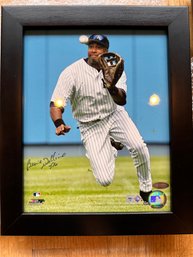 Bernie Williams Close Up Catch With COA