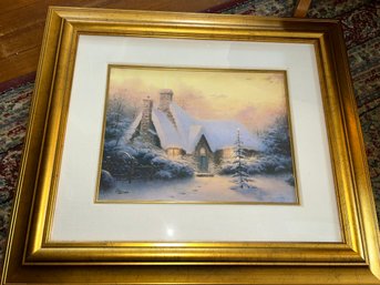 THOMAS KINKADE Christmas Tree Cottage LITHOGRAPH