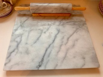 Marble Rolling Pin Set And Pastry Board