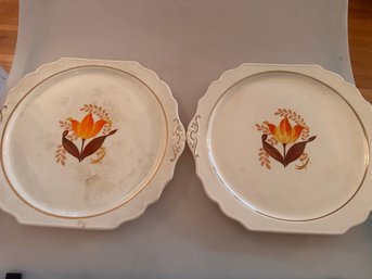 Vintage Harker Bakerite 'Modern Tulip' Platters