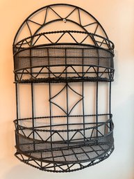 2 Tier Wall Metal Basket