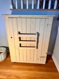 Primitive Yellow Painted Antique Jelly / Linen Cupboard