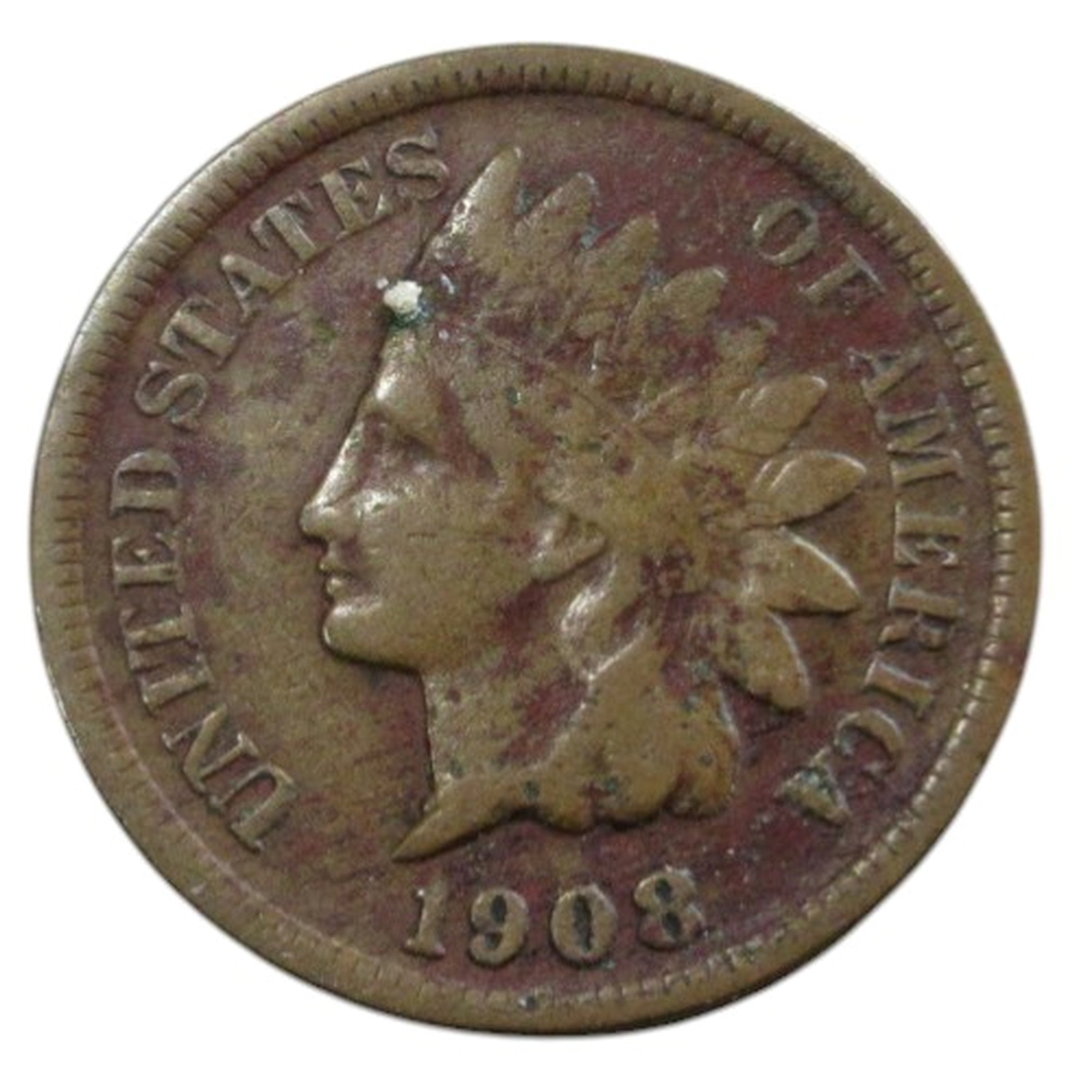 Semi Key Date 1908-S Indian Head One Cent #18389 | Auctionninja.com