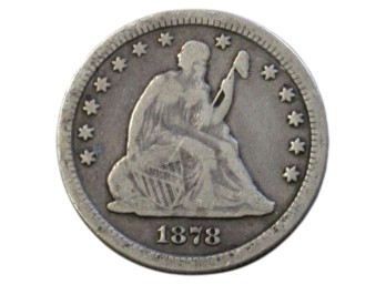 1878-CC Carson City Seated Liberty Quarter Dollar