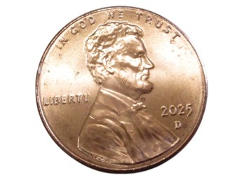2025-D Lincoln Penny One Cent Coin Last Year Issue