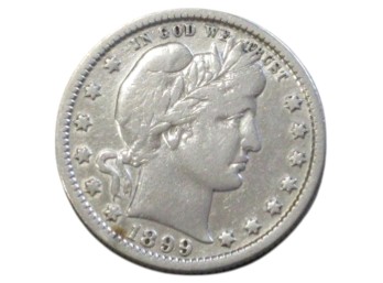 1899 Barber Quarter Dollar