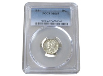 1944 Roosevelt Dime PCGS MS65