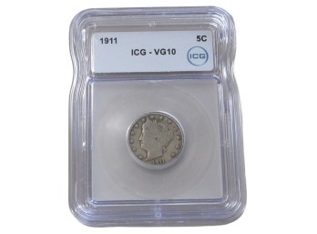 1911 Liberty Head Nickel ICG VG10 5C
