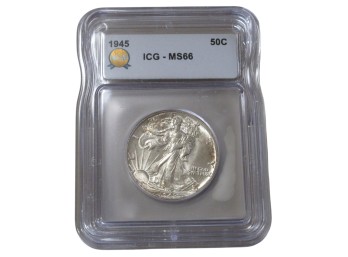 1945 Walking Liberty Half Dollar ICG MS66