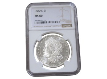 1880-S Morgan Silver Dollar NGC MS60