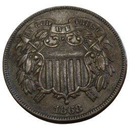 1868 U.S. Two-Cent Piece Coin
