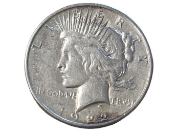 1922 S Peace Silver Dollar