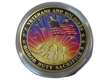 Veterans And Soldiers Honor Duty Sacrifice Patriotic Eagle Medallion