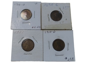 1916D 1913D 1931 1918D Wheat Cent Lot