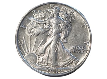 1943 Philadelphia Walking Liberty Silver Half Dollar