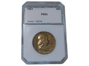 1961 Philadelphia Franklin Half Dollar PCI PR63