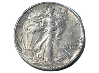 1941-D Denver Walking Liberty Silver Half Dollar