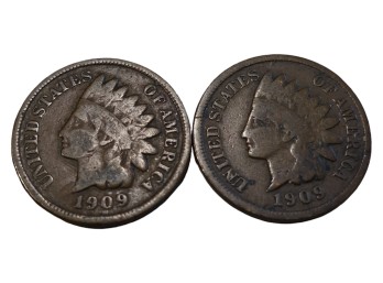 2 1909 Indian Head Cents