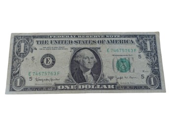 1963B Barr Note United States One Dollar Federal Reserve Note