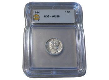 1944 Mercury Dime ICG AU58