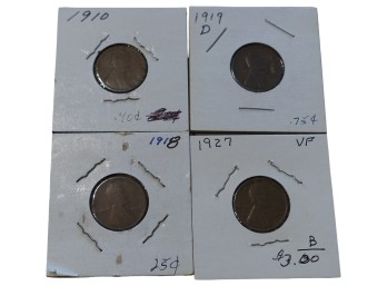 1918 1917 1919 D 1910 Wheat Cent Lot
