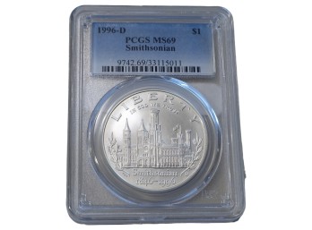 1996-D Denver Smithsonian Silver Dollar PCGS MS69