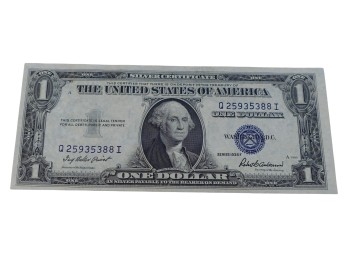 1935F US $1 Silver Certificate Blue Seal Banknote