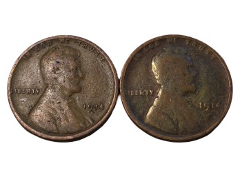 1914 & 1914 Lincoln Wheat Cents