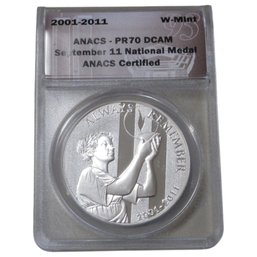 ANACS PR70 DCAM September 11 National Medal W-Mint 2001-2011