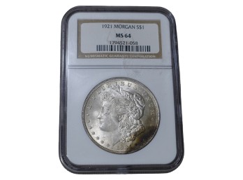 1921 Philadelphia Morgan Silver Dollar NGC MS64