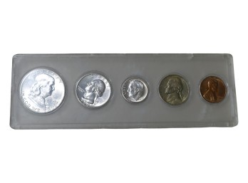 1960 U.S. Mint Coin Set With Franklin Half Dollar In Plastic Holder