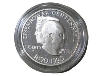 Eisenhower Centennial 1890-1990 Silver Dollar Proof